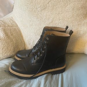 Black combat boots
